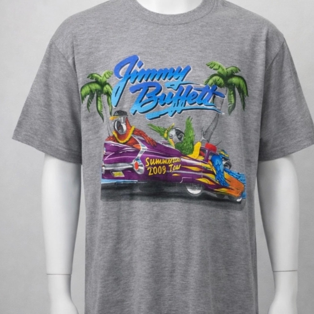 Jimmy Buffett Summerzcool Tour 2009 Graphic T-Shirt Parrot Sailboat Mens Large